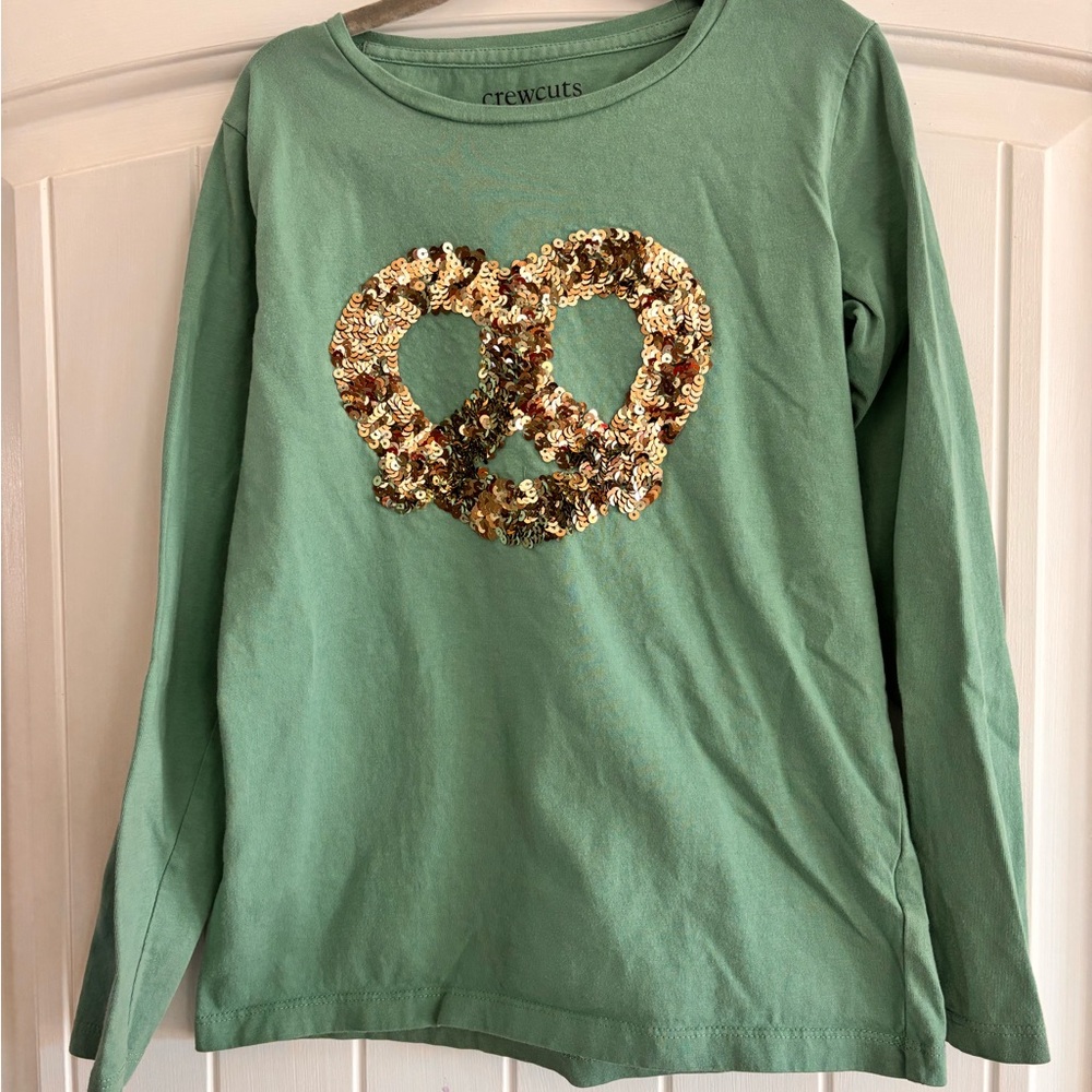 Crewcuts Green Sequin Pretzel Kids Top